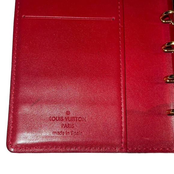 Louis Vuitton Red Vernis Leather Small Ring Agenda Cover - Picture 7 of 16